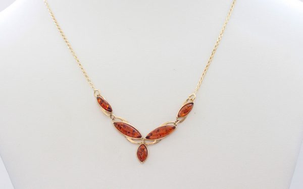 Italian Handmade German Baltic Amber Necklace in 9ct solid Gold- GN0055 RRP£475!!!