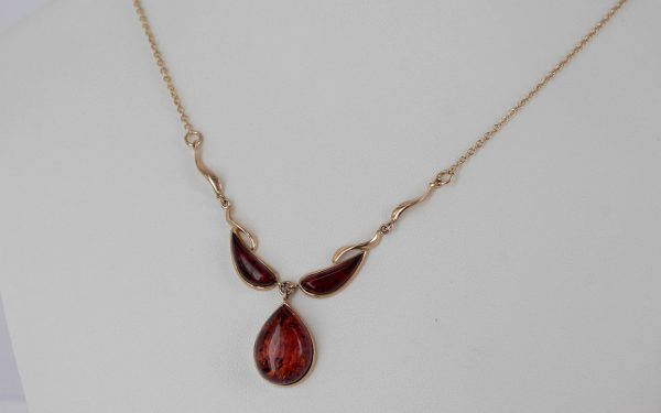Italian Handmade German Baltic Amber Necklace in 9ct solid Gold- GN0022 RRP£625!!!