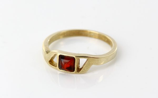 Italian Made Modern Elegant Ring 9ct solid Gold German Baltic Amber GR0071 RRP£195!!!