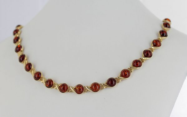 Italian Made "Kiss" German Baltic Amber Necklace in 9ct solid Gold- GN0032A RRP£2750!!