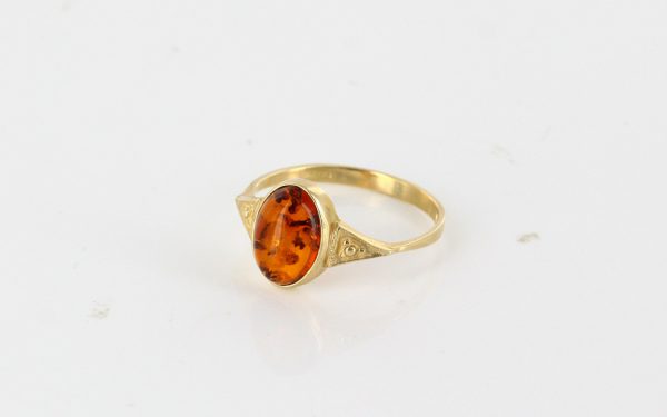Italian Unique Handmade German Baltic Amber Ring in 9ct solid Gold- GR0215 RRP £175!!!