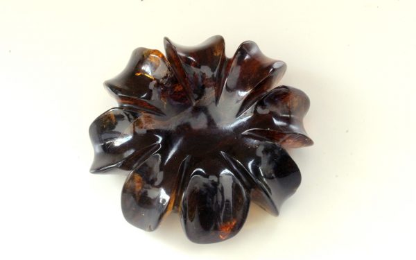 Dominican Blue Amber Unique Carved Exquisite Flower Carving OT1330 RRP£650!!!