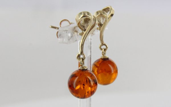 Italian Handmade Ribbon Style German Baltic Amber Drop Earrings in 9ctGold GE0050 RRP£230!!!