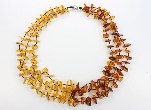 German Healing Unique Two Tone Natural Baltic Amber Necklace -A0083- RRP 380!!!