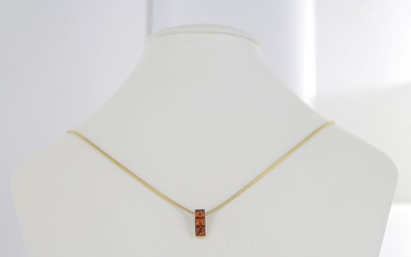 Italian Handmade Modern Elegant German Baltic Amber Pendant in 9ct Gold -GP0147 RRP£95!!!
