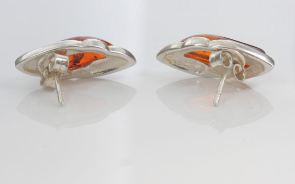 Elegant Italian Style Baltic Amber Stud Earrings 925 Silver ST0057 RRP£34.95!!!