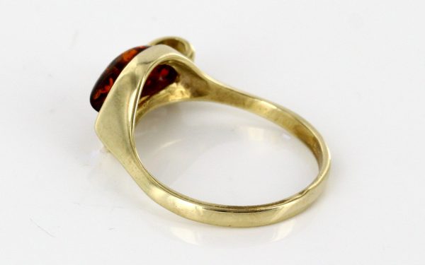 Italian Unique Handmade German Baltic Amber Ring in 9ct Gold- GR0156 RRP £250!!!