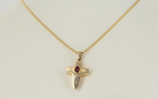 Italian Handcrafted Unique German Amber 9ct solid Gold Cross Pendant GP0168 RRP£325!!!