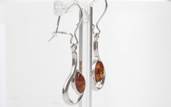 Italian Style Handmade German Baltic Amber Earrings 925 Silver E0014 RRP £25!!!