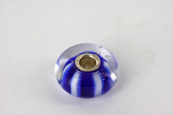 Genuine Trollbeads Handmade Murano Glass Retired - Blue Stripes 61360 RRP£30!!!