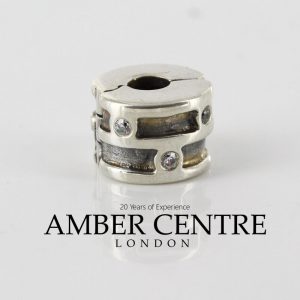 Pandora Genuine 925 ALE Silver Abstract Clip with Clear CZ - 790291CZ RRP£75!!!