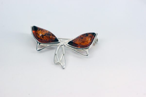 Butterfly Brooch Handmade Italian Design Baltic Amber Elegant 925 Silver BD056 RRP£50!!!
