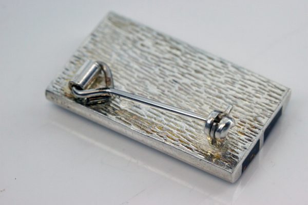 Handmade German Baltic Amber 925 Silver Modern Elegant Brooch BD065 RRP£80!!!