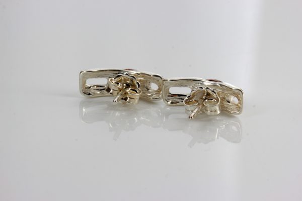 Italian Style German Baltic Amber Handmade Stud Earrings 925 Silver ST0042 RRP£ 20!!!