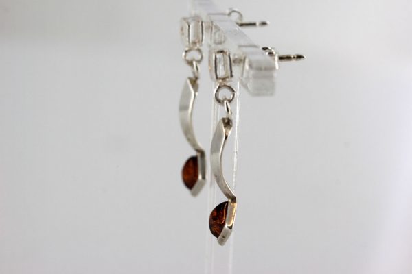 Italian Made Baltic Amber 925 Silver Necklace and Earrings Set with Diamond Elements SET17 RRP£125!!!
