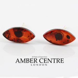 Italian Style German Dark Cognac Baltic Classic Amber Studs ST0121 RRP£16!!! SPECIAL OFFER!!