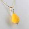 Italian Made German Butterscotch Amber Teardrop Pendant 9ct Gold Loop GP0294 RRP£145!!