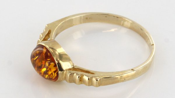 Italian Handmade Elegant German Baltic Amber Ring in 9ct Gold-GR0083 RRP £195!!!