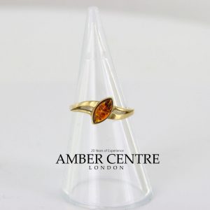 Italian Unique Handmade German Baltic Amber Ring in 9ct Gold- GR0292 RRP £195!!!