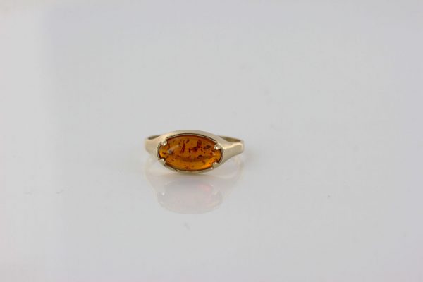 Italian Unique Handmade German Baltic Amber Ring in 9ct solid Gold- GR0300 RRP £185!!!