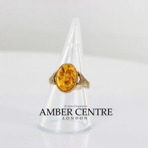 Italian Unique Handmade German Baltic Amber Ring in 9ct solid Gold- GR0308 RRP £275!!!