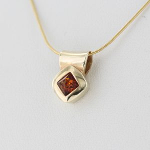 Italian Made Modern German Baltic Amber Pendant in 9ct solid Gold - GP0044 RRP£175!!!
