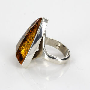 Handmade German Baltic Green Amber Ring In 925 Silver WR110 RRP£125!!!Size N(54)