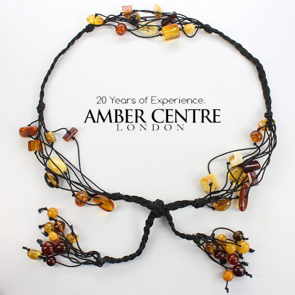 Italian Design Handmade Natural Baltic Amber Designer Necklace-A0085RRP 595!!!