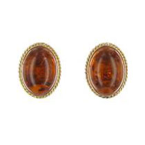 Italian Handmade German Baltic Amber Clip Earrings In 9ct Gold GCL0006 RRP£450!!!