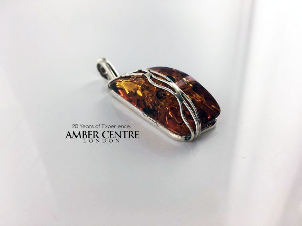 Classic Baltic Amber Pendant in 925 Silver Hand Made PE0226- RRP 120!!!