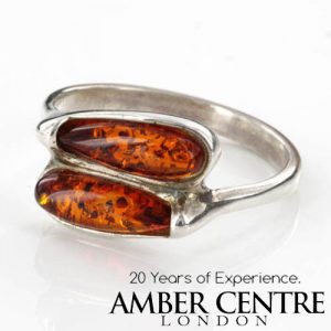 ITALIAN MADE GERMAN BALTIC AMBER RING 925 STERLING SILVER - SR005 RRP£30!!!