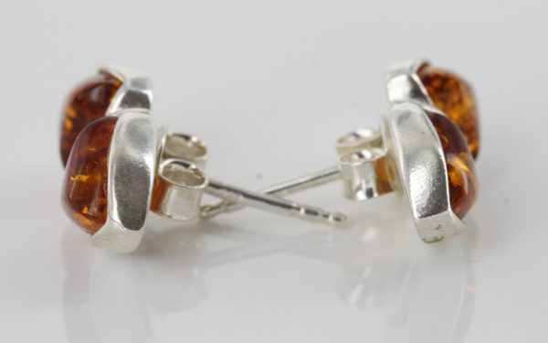 Modern German Baltic Amber Stud Earrings 925 Silver Handmade ST0006 RRP£25.00!!!