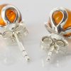 Classic Baltic Amber Stud Earrings 925 Silver 7mm Round Stone ST0018 RRP£15!!!