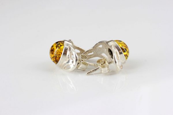 German Baltic Amber Celtic Design Stud Earrings In 925 Silver ST0106 RRP£30!!!