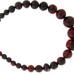 German Handmade Baltic Amber Deep Cherry Beaded Necklace -A0058 RRP£695!!!