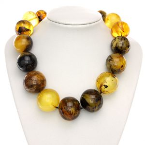 CERTIFIED German Unique Antique Amber Bead Necklace with Insects A0200 RRP£9000!!!