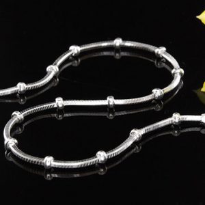 Italian Bracelets 925 Silver Snake Chain +Silver elements 8"/20cm - CH044 RRP£30!!!