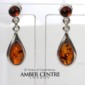 Italian Style German Baltic Amber Elegant Earrings 925 Silver E0003 RRP £30!!!
