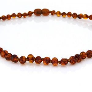 Teething Baby/Child Necklace Genuine Natural Cognac Baltic Amber A09248 RRP£25!!!