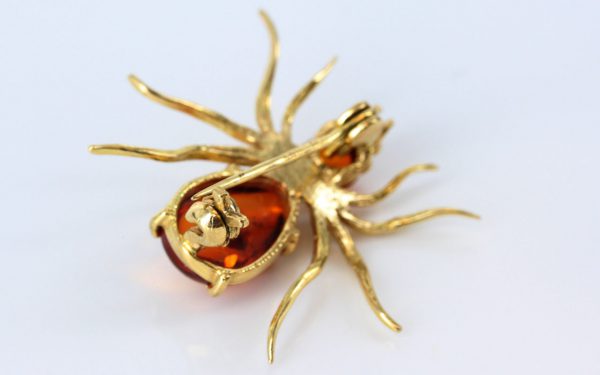 Italian Made German Baltic Amber in 14ct Gold Spider Brooch GB0004/14ct RRP£575!!!