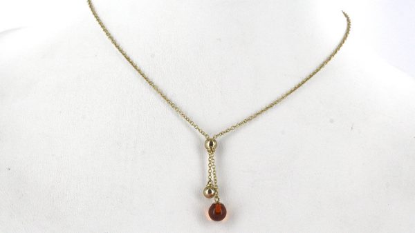 Italian Made "Love" Necklace German Baltic Amber in 9ct solid Gold- GN0001S RRP£200!!!