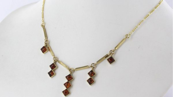 Italian Handmade German Baltic Amber Necklace in 9ct solid Gold- GN0006 RRP£675!!!