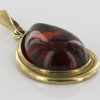 Italian Handmade German Baltic Amber Pendant in 9ct solid Gold -GP0027 RRP£275!!!