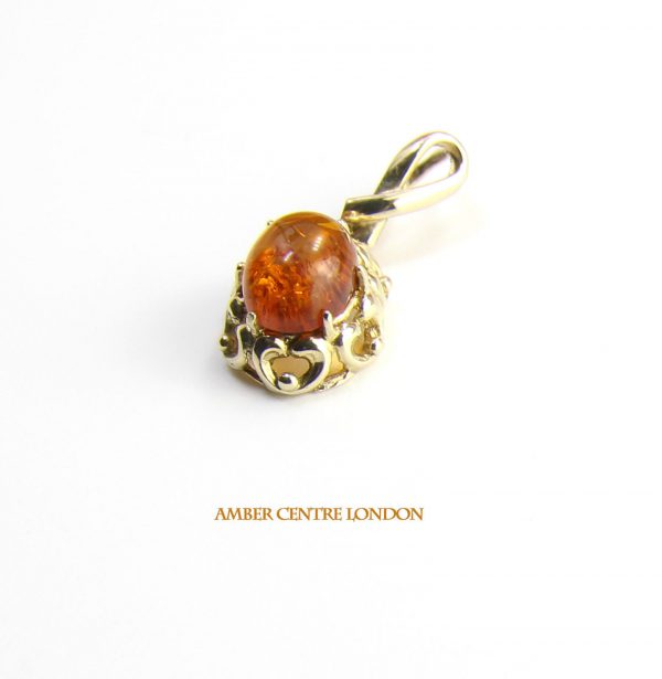 Italian Made Vintage Setting Baltic Amber Pendant in 9ct solid Gold-GP0106 RRP£125!!!