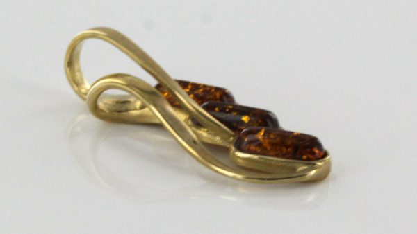 Italian Handmade Stylish Modern German Baltic Amber Pendant In 9ct solid Gold - GP0136 RRP£245!!!
