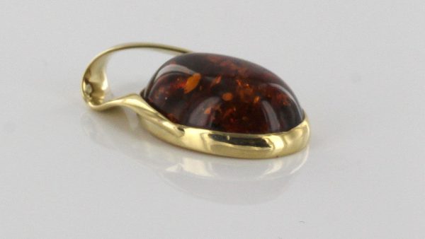 Italian Handmade Elegant Stylish German Baltic Amber Pendant in 9ct Gold -GP0148 RRP£375!!!