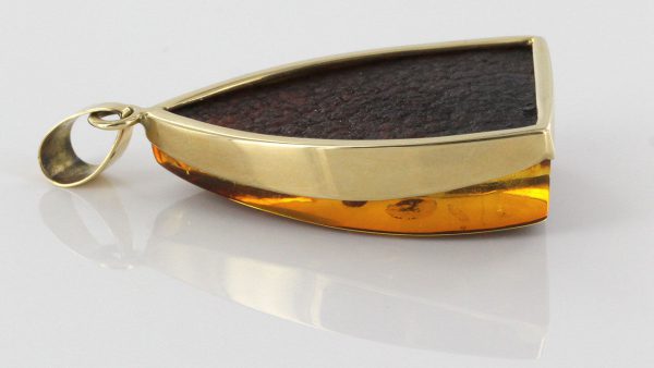 Italian Handmade German Unique Green Baltic Amber Pendant in 14ct solid Gold - GP0350 RRP£595!!!