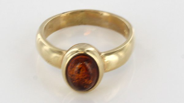 Italian Handmade Elegant German Baltic Amber Ring in 9ct solid Gold-GR0045 RRP £375!!!