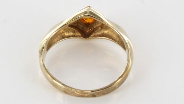 Italian Handmade Elegant German Baltic Amber Ring in 9ct solid Gold-GR0046 RRP £195!!!