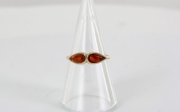 Italian Handmade Elegant German Baltic Amber Ring in 9ct Gold-GR0101 RRP £195!!!